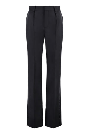 Wool straight-leg trousers-0